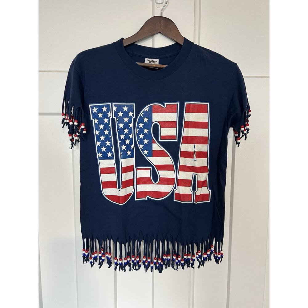Vintage Tennessee River Gold T-Shirt USA Beaded Medium